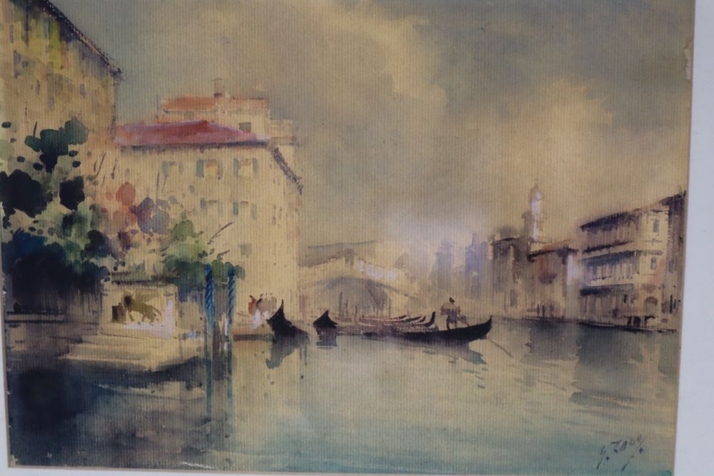 G. Zago, watercolour, Grand Canal, Venice, signed, 19 x 27cm